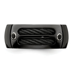 Edward Mirell Black Ti Cable & Spinel Sterling Silver Bezel 9.5mm Band