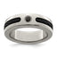 Edward Mirell Titanium Cable and Black Spinel with Sterling Silver Bezel 7mm Band