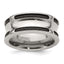 Black Cable Edge Concave Wedding Band in Titanium, 10mm - Sophia Jewelers