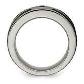 Edward Mirell Titanium Spinel With Argentium Silver Bezel & Cable 7mm Ring