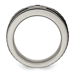 Edward Mirell Titanium Spinel With Argentium Silver Bezel & Cable 7mm Ring
