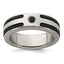 Edward Mirell Titanium Spinel With Argentium Silver Bezel & Cable 7mm Ring