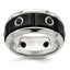 Edward Mirell Black Ti Stainless Steel Silver Bezel Black Spinel Ring