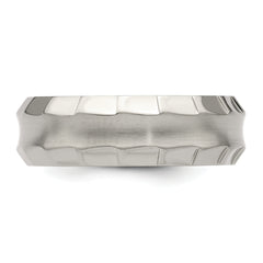 Edward Mirell Titanium Faceted Edge Brushed/Polished 8mm Concave Band Size 10.5