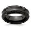 Edward Mirell Black Ti Polished Faceted Edges 8mm Ring