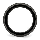Edward Mirell Black Ti Faceted Edges Polished 12mm Ring