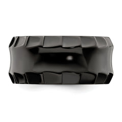 Edward Mirell Black Ti Faceted Edges Polished 12mm Ring
