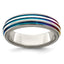Edward Mirell Titanium Triple Groove Multi-color Anodized Ring