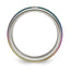 Edward Mirell Titanium Rainbow Anodized Triple Groove White Sapphire 6mm Band