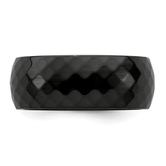 Edward Mirell Black Ti Polished Faceted 9mm Band