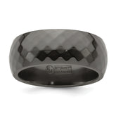 Edward Mirell Black Ti Polished Faceted 9mm Band