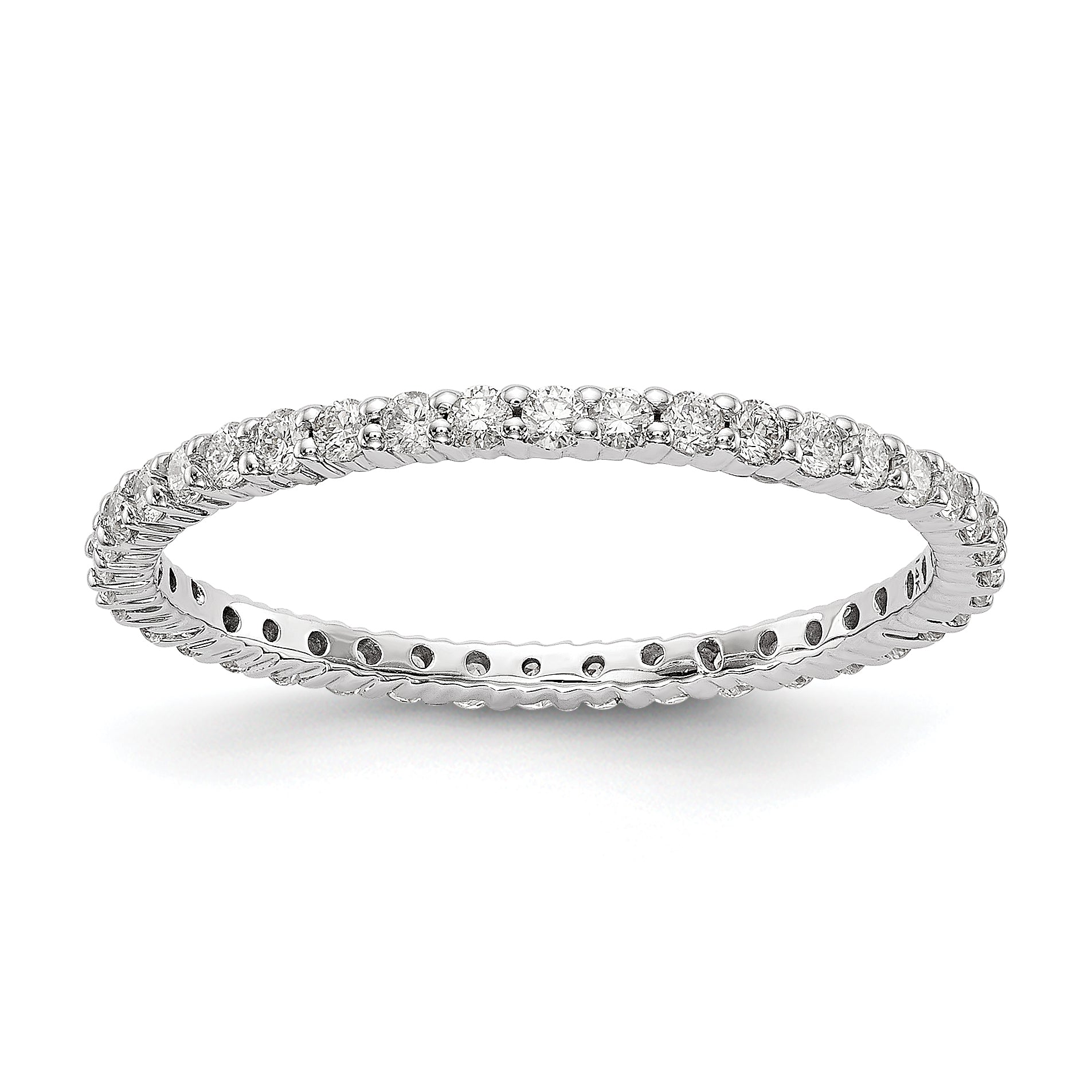 14k White Gold 1/2 carat Lab Grown Diamond VS/SI+ G+ Complete Size 9 Shared Prong Eternity Band