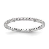 14k White Gold 1/2 carat Lab Grown Diamond VS/SI+ G+ Complete Size 8.5 Shared Prong Eternity Band