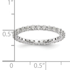 14k White Gold 1 carat Lab Grown Diamond VS/SI+ G+ Complete Size 8.5 Shared Prong Eternity Band