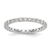 14k White Gold 1 carat Lab Grown Diamond VS/SI+ G+ Complete Size 8.5 Shared Prong Eternity Band