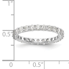 14k White Gold 1 1/2 carat Lab Grown Diamond VS/SI+ G+ Complete Size 8.5 Shared Prong Eternity Band