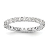 14k White Gold 1 1/2 carat Lab Grown Diamond VS/SI+ G+ Complete Size 8.5 Shared Prong Eternity Band