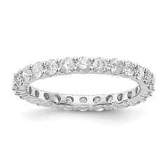 14k White Gold 1 1/2 carat Lab Grown Diamond VS/SI+ G+ Complete Size 8.5 Shared Prong Eternity Band