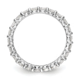 14k White Gold 2 carat Lab Grown Diamond VS/SI+ G+ Complete Size 8.5 Shared Prong Eternity Band