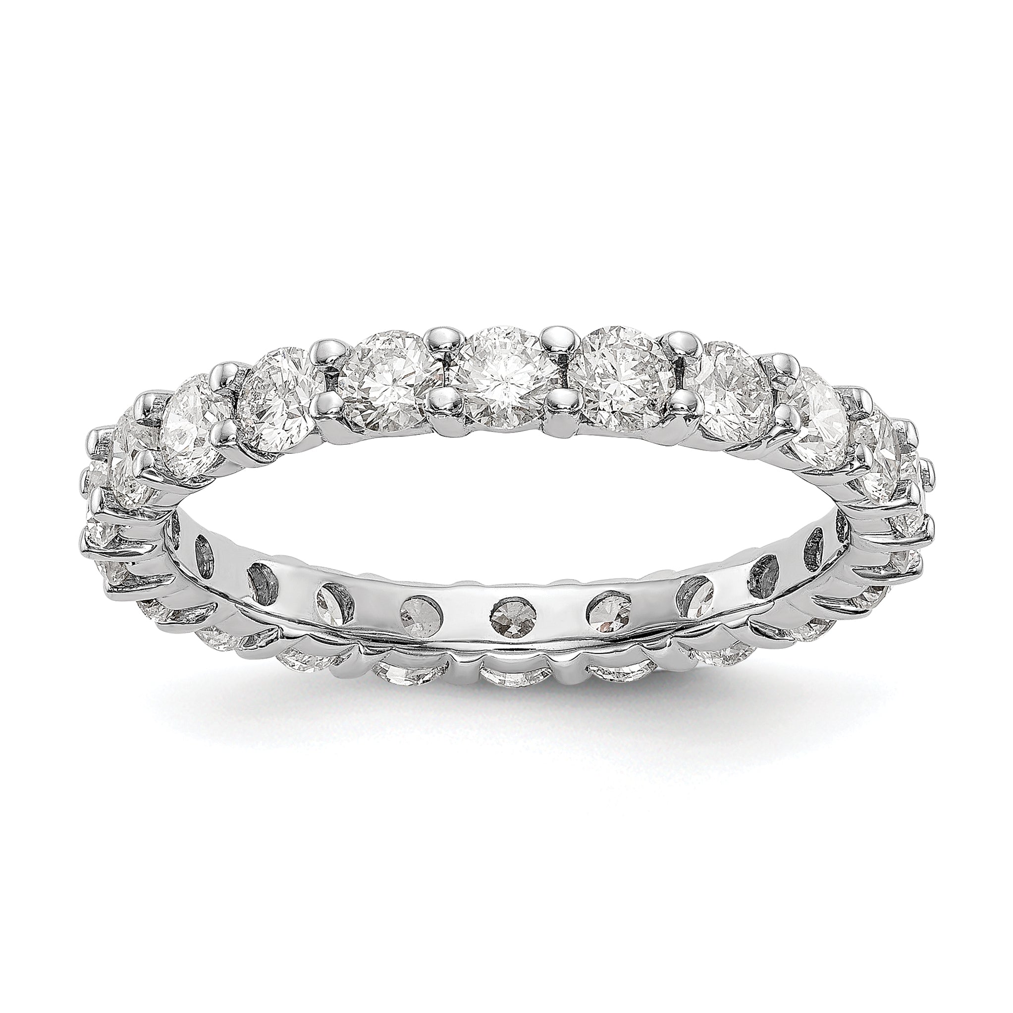 14k White Gold 2 carat Lab Grown Diamond VS/SI+ G+ Complete Size 9 Shared Prong Eternity Band