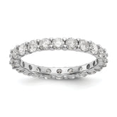 14k White Gold 2 carat Lab Grown Diamond VS/SI+ G+ Complete Size 8.5 Shared Prong Eternity Band
