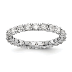 14k White Gold 2 carat Lab Grown Diamond VS/SI+ G+ Complete Size 8.5 Shared Prong Eternity Band