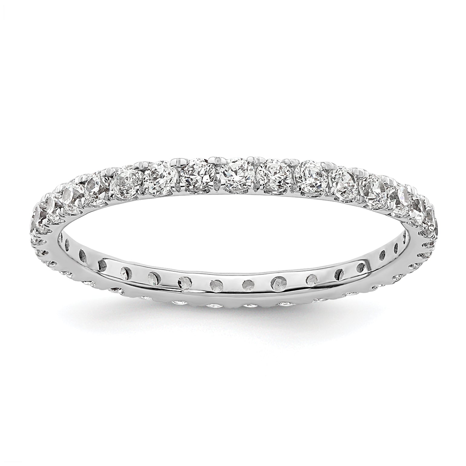 True Origin 14K White Gold 1/2 carat Lab Grown Diamond VS+ F+ Size 4.5 Complete Eternity Band