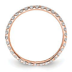 True Origin 14K Rose Gold 1/2 carat Lab Grown Diamond VS+ F+ Size 5.5 Complete Eternity Band