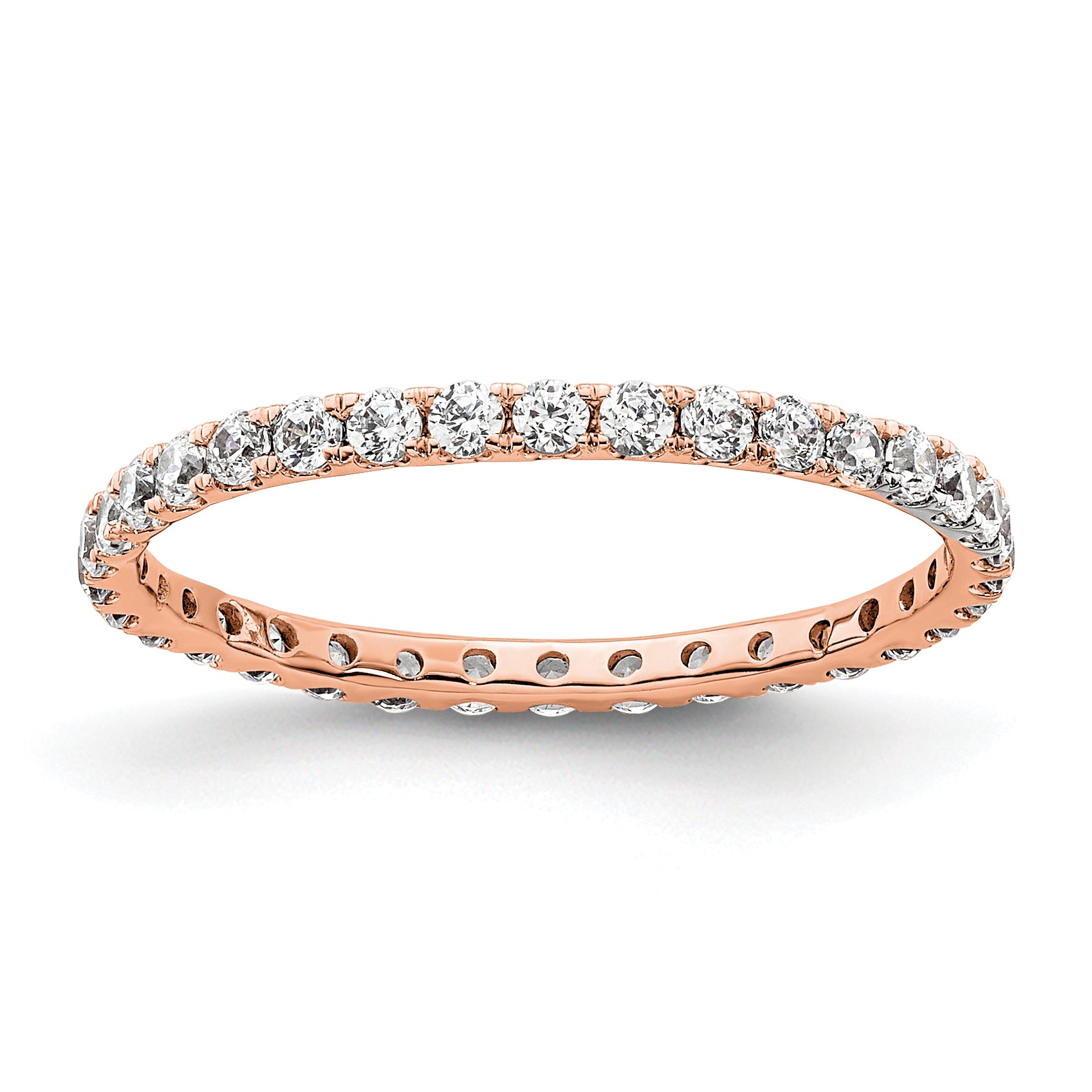True Origin 14K Rose Gold 1/2 carat Lab Grown Diamond VS+ F+ Size 5.5 Complete Eternity Band