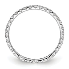 True Origin 14K White Gold 1/2 carat Lab Grown Diamond VS+ F+ Size 5.5 Complete Eternity Band
