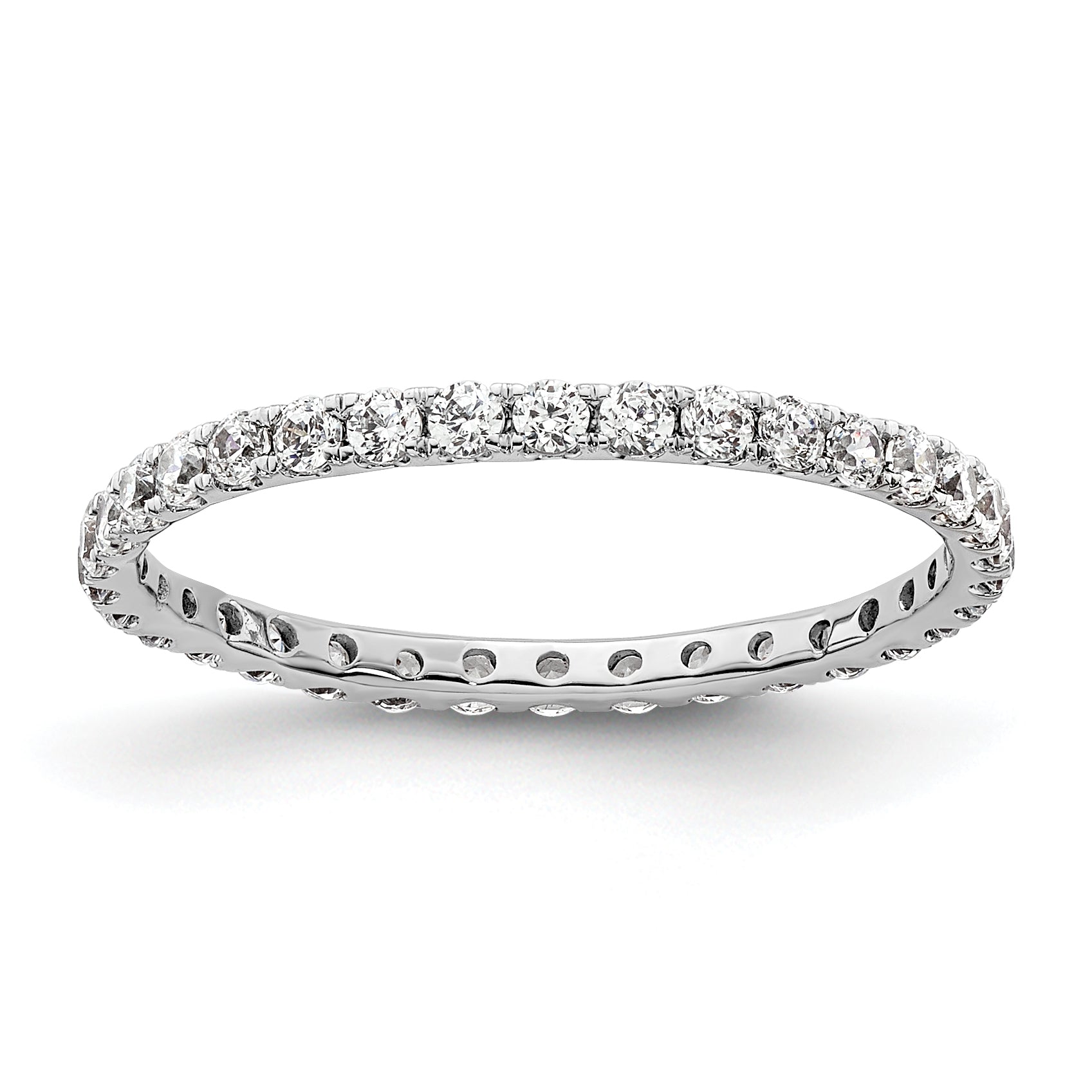 True Origin 14K White Gold 1/2 carat Lab Grown Diamond VS+ F+ Size 5.5 Complete Eternity Band