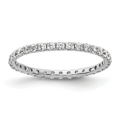 True Origin 14K White Gold 1/2 carat Lab Grown Diamond VS+ F+ Size 5.5 Complete Eternity Band