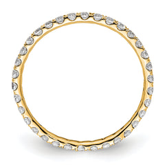 True Origin 14K Yellow Gold 1/2 carat Lab Grown Diamond VS+ F+ Size 5.5 Complete Eternity Band