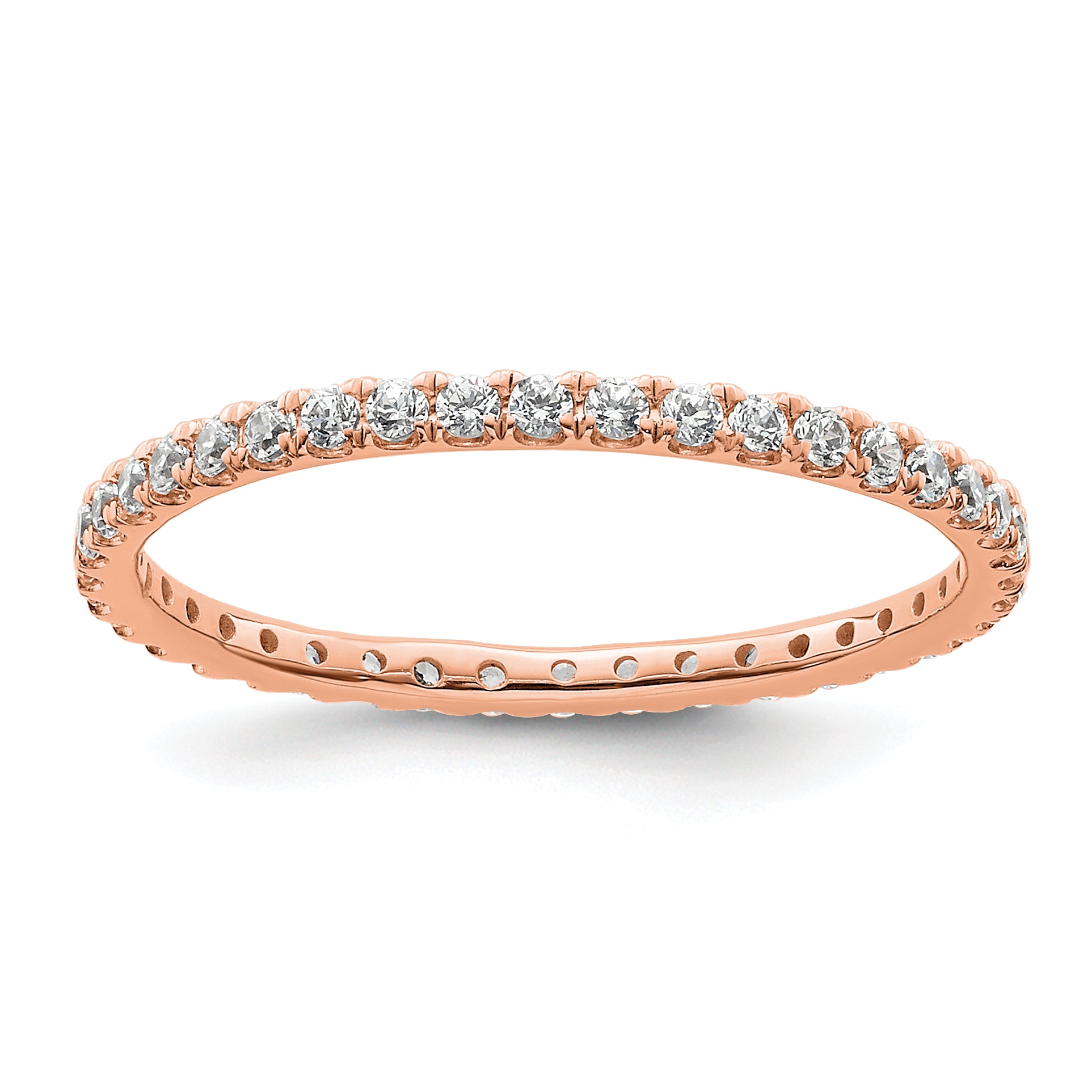 True Origin 14k Rose Gold 1/2 carat Lab Grown Diamond VS+ F+ Complete Size 8 Eternity Band