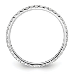 True Origin 14K White Gold 1/2 carat Lab Grown Diamond VS+ F+ Complete Size 8 Eternity Band