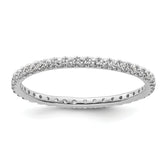 True Origin 14K White Gold 1/2 carat Lab Grown Diamond VS+ F+ Complete Size 8 Eternity Band