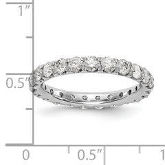 14k White Gold 2 carat Lab Grown Diamond VS/SI+ G+ Complete Size 5 Shared Prong Eternity Band