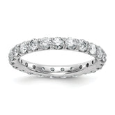 14k White Gold 2 carat Lab Grown Diamond VS/SI+ G+ Complete Size 5 Shared Prong Eternity Band