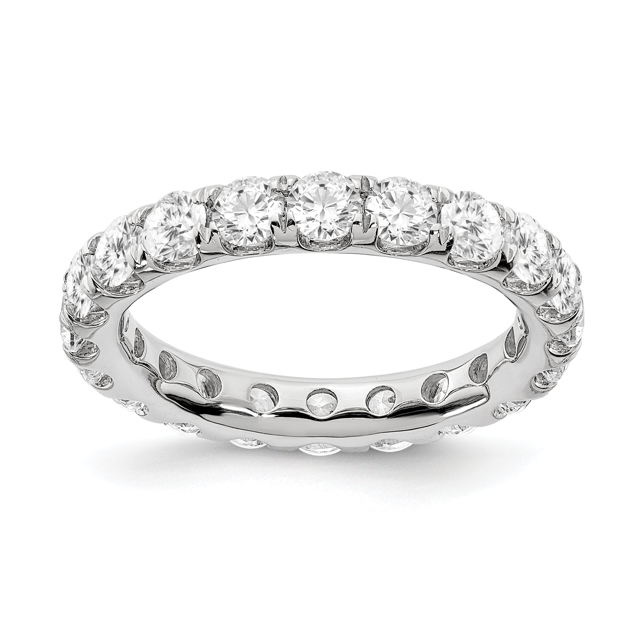 True Origin 14K White Gold 3 carat Lab Grown Diamond VS+ F+ Size 7 Complete Eternity Band