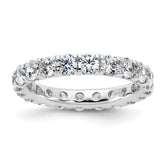 14k White Gold 3 carat Lab Grown Diamond VS/SI+ G+ Complete Size 7 Shared Prong Eternity Band