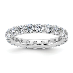 14k White Gold 3 carat Lab Grown Diamond VS/SI+ G+ Complete Size 7 Shared Prong Eternity Band