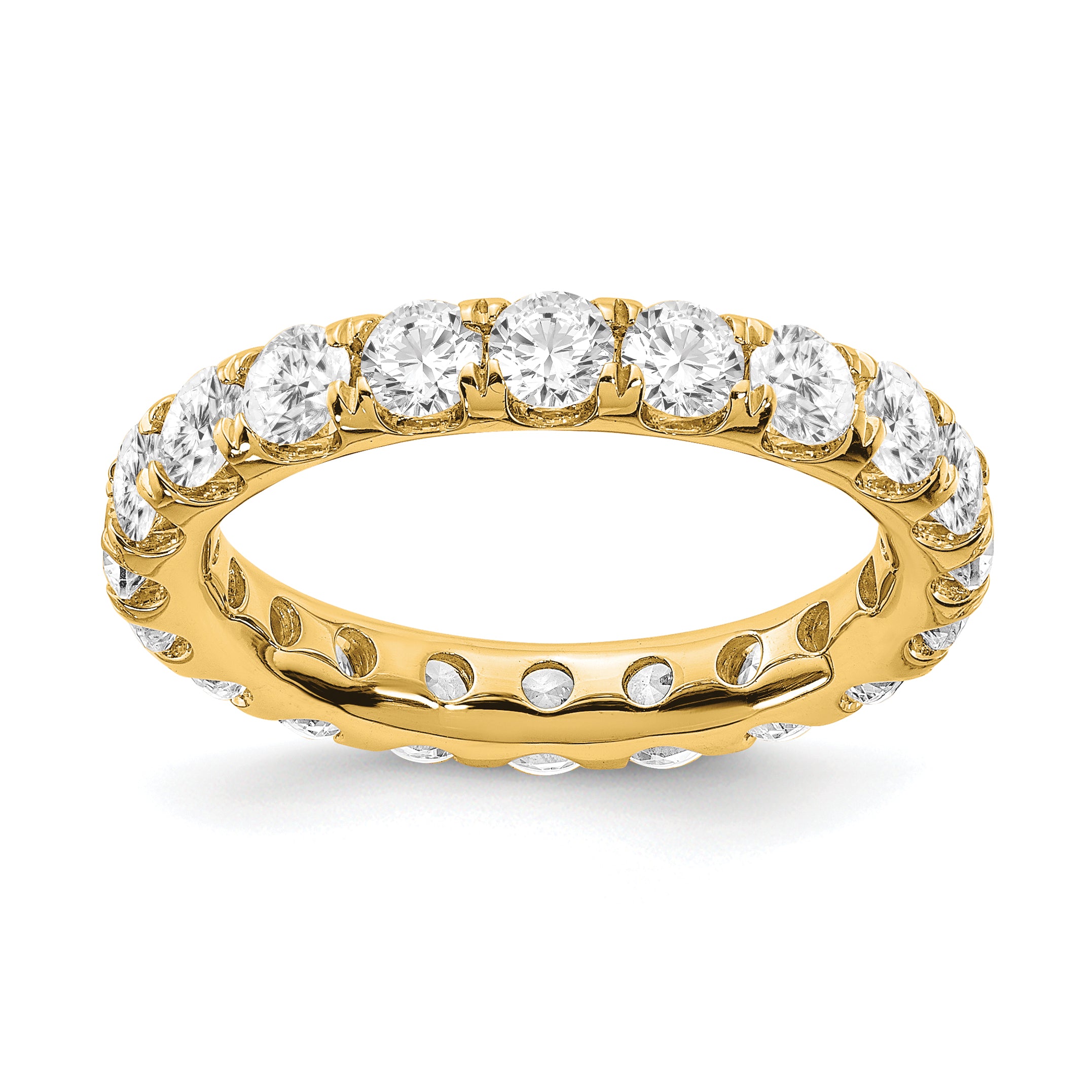 True Origin 14K Yellow Gold 3 carat Lab Grown Diamond VS+ F+ Size 7 Complete Eternity Band