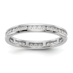 14k White Gold 1/2 carat Lab Grown Diamond VS/SI+ G+ Complete Channel Set Size 9 Eternity Band