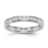 14k White Gold 1 carat Lab Grown Diamond VS/SI+ G+ Complete Channel Set Size 8 Eternity Band
