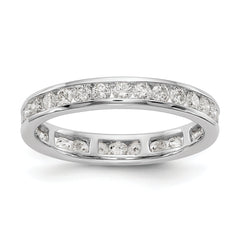 14k White Gold 1 carat Lab Grown Diamond VS/SI+ G+ Complete Channel Set Size 9 Eternity Band