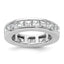 14k White Gold 3 carat Lab Grown Diamond VS+ F+ Princess Complete Channel Set Size 4 Eternity Band