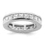 14k White Gold 3 carat Lab Grown Diamond VS+ F+ Princess Complete Channel Set Size 5 Eternity Band