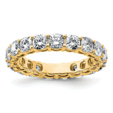 14k 3 5/8 carat Lab Grown Diamond VS/SI+ G+ Cushion Complete Size 7.5 Eternity Band