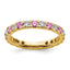 14k 3/4 carat Lab Grown Diamond VS/SI+ G+ and Lab Created Pink Sapphire Eternity Band - Sophia Jewelers