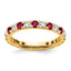14k 7/8 carat Lab Grown Diamond VS/SI+ G+ and Lab Created Ruby Size 9 Eternity Band
